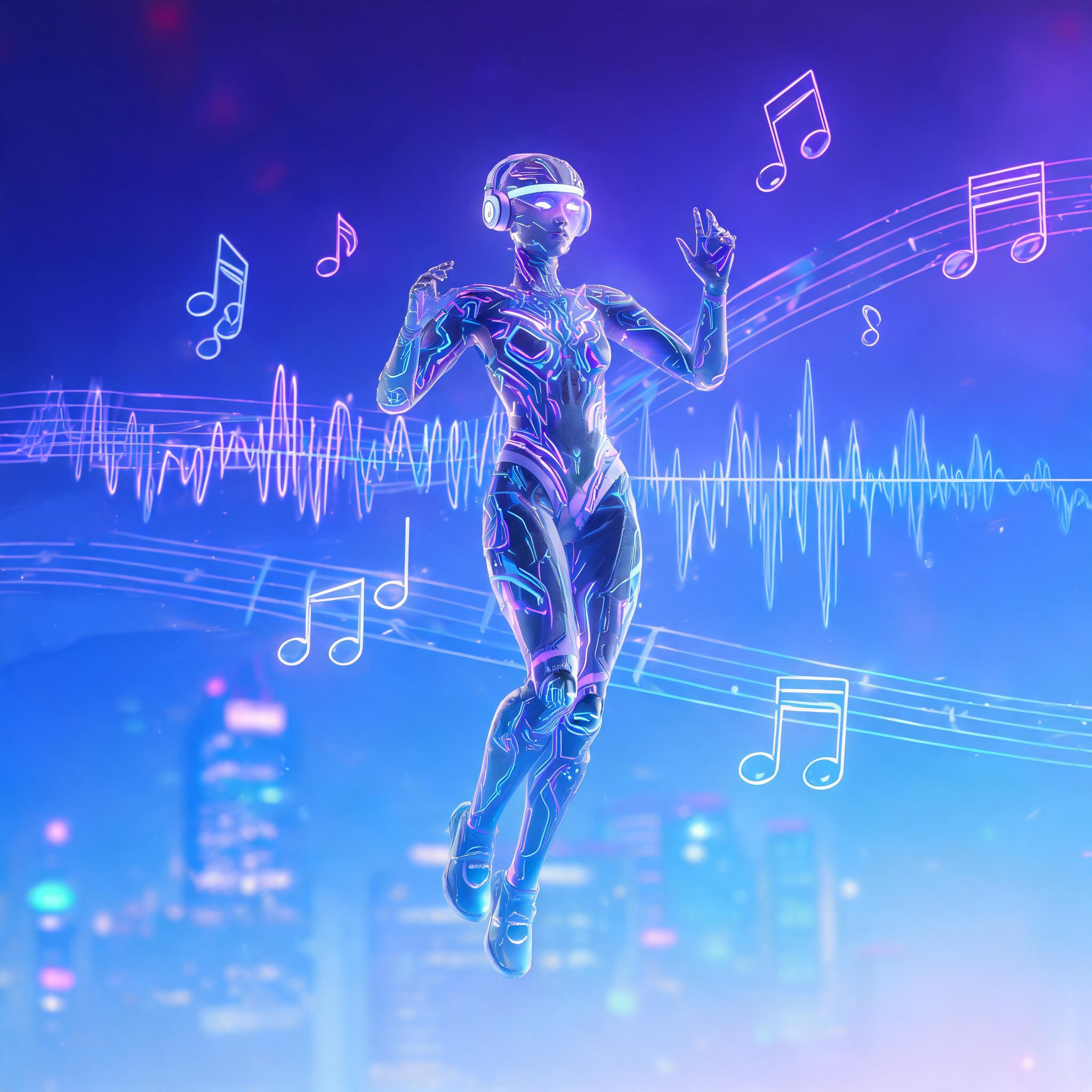 AI音乐创作步骤流程图，简洁明了的三步操作示意图，风格清新易懂